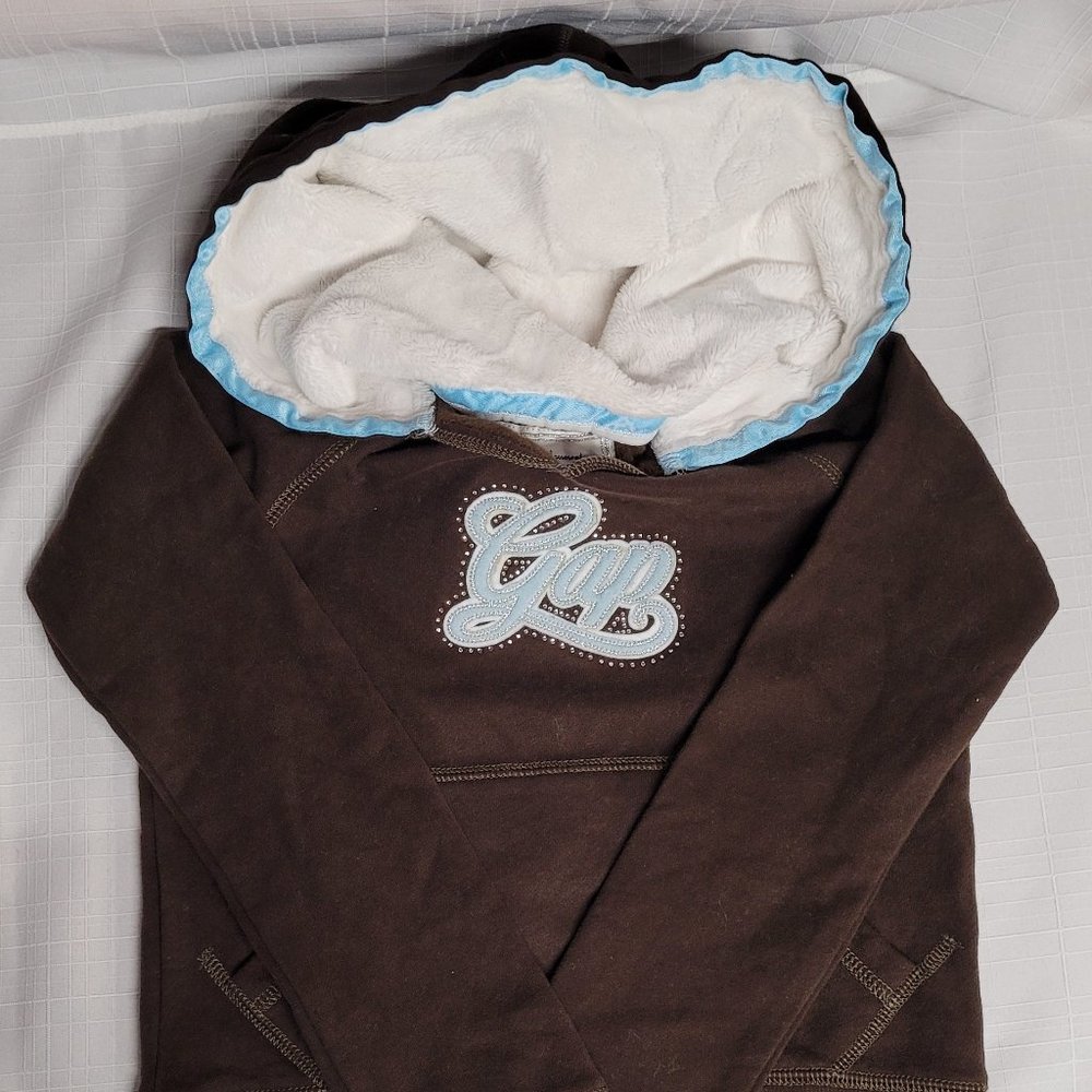 Gap Girl's hooded chocolate brown sweatshirt Size M (8)